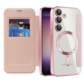 Husa de protectie Techsuit SmartMag Book compatibil cu Samsung Galaxy S23, Roz