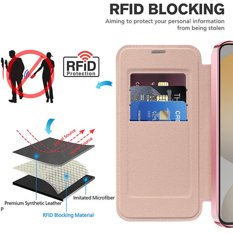 Husa de protectie Techsuit SmartMag Book compatibil cu Samsung Galaxy S23, Roz