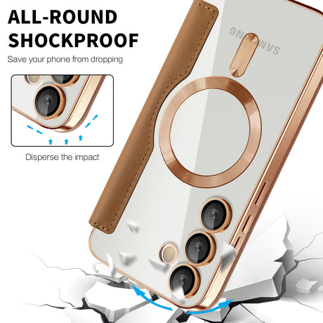 Husa de protectie Techsuit SmartMag Book compatibil cu Samsung Galaxy S23, Maro