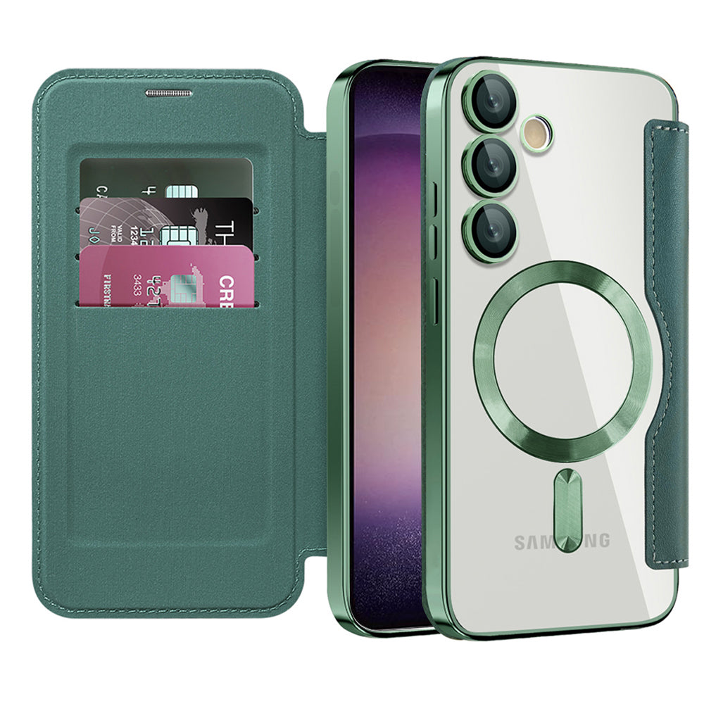 Husa de protectie Techsuit SmartMag Book compatibil cu Samsung Galaxy S23, Verde