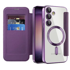Husa de protectie Techsuit SmartMag Book compatibil cu Samsung Galaxy S23, Mov