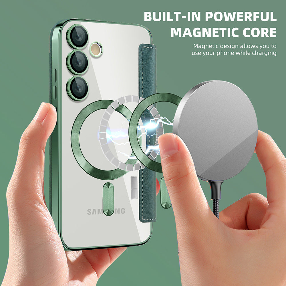 Husa de protectie Techsuit SmartMag Book compatibil cu Samsung Galaxy S23 Plus, Verde