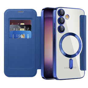 Husa de protectie Techsuit SmartMag Book compatibil cu Samsung Galaxy S23 Plus, Albastru
