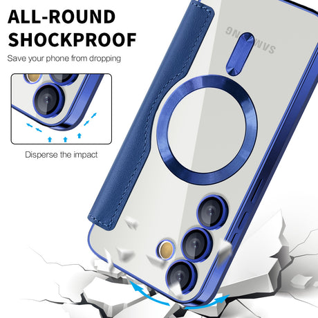 Husa de protectie Techsuit SmartMag Book compatibil cu Samsung Galaxy S23 Plus, Albastru