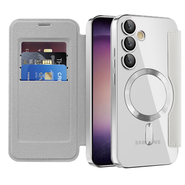 Husa de protectie Techsuit SmartMag Book compatibil cu Samsung Galaxy S23 Plus, Gri
