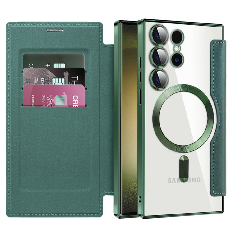 Husa de protectie Techsuit SmartMag Book compatibil cu Samsung Galaxy S23 Ultra, Verde
