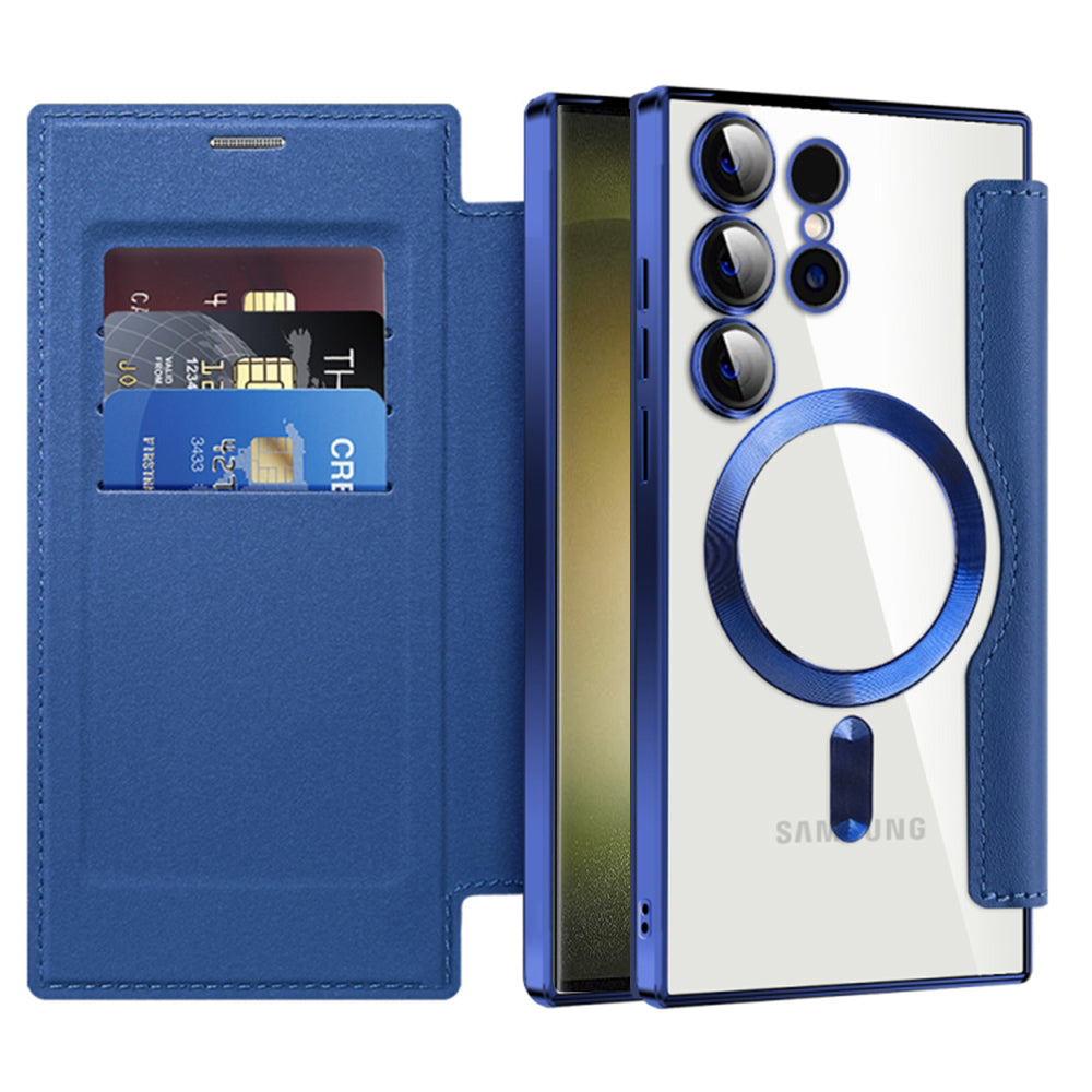 Husa de protectie Techsuit SmartMag Book compatibil cu Samsung Galaxy S23 Ultra, Albastru