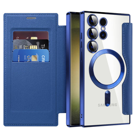 Husa de protectie Techsuit SmartMag Book compatibil cu Samsung Galaxy S23 Ultra, Albastru