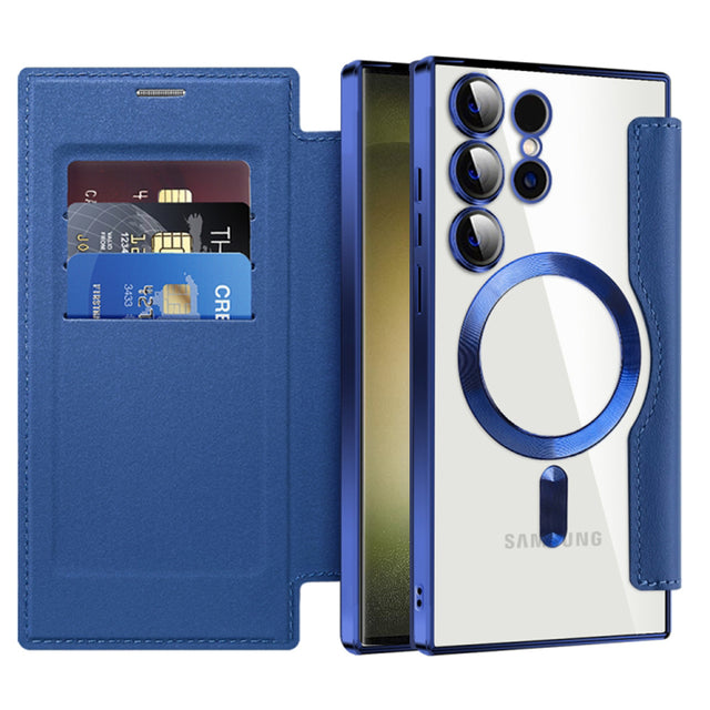 Husa de protectie Techsuit SmartMag Book compatibil cu Samsung Galaxy S23 Ultra, Albastru