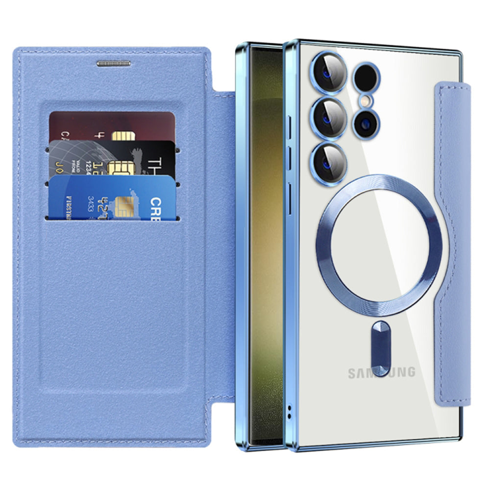 Husa de protectie Techsuit SmartMag Book compatibil cu Samsung Galaxy S23 Ultra, Albastru Deschis