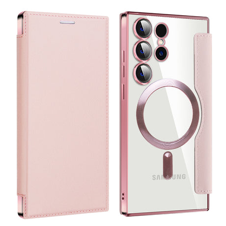 Husa de protectie Techsuit SmartMag Book compatibil cu Samsung Galaxy S24 Ultra, Roz