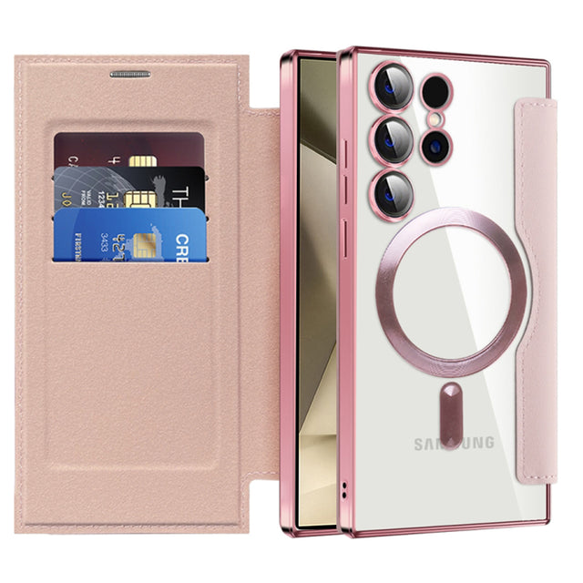 Husa de protectie Techsuit SmartMag Book compatibil cu Samsung Galaxy S24 Ultra, Roz