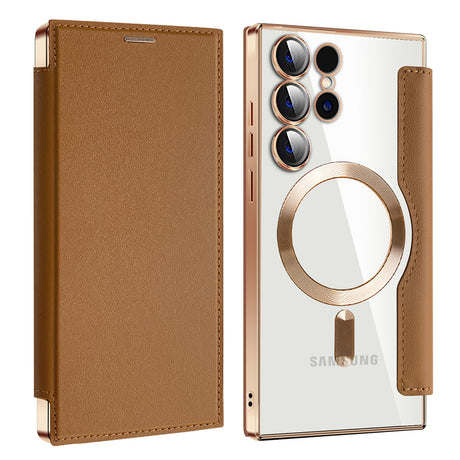 Husa de protectie Techsuit SmartMag Book compatibil cu Samsung Galaxy S24 Ultra, Maro