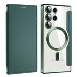 Husa de protectie Techsuit SmartMag Book compatibil cu Samsung Galaxy S24 Ultra, Verde
