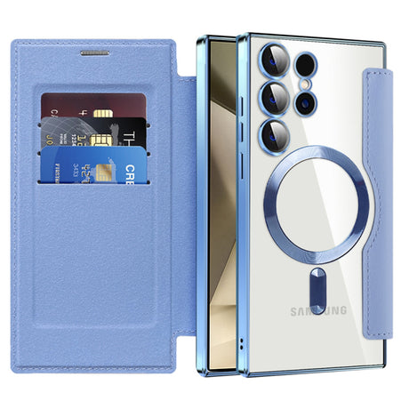 Husa de protectie Techsuit SmartMag Book compatibil cu Samsung Galaxy S24 Ultra, Albastru Deschis