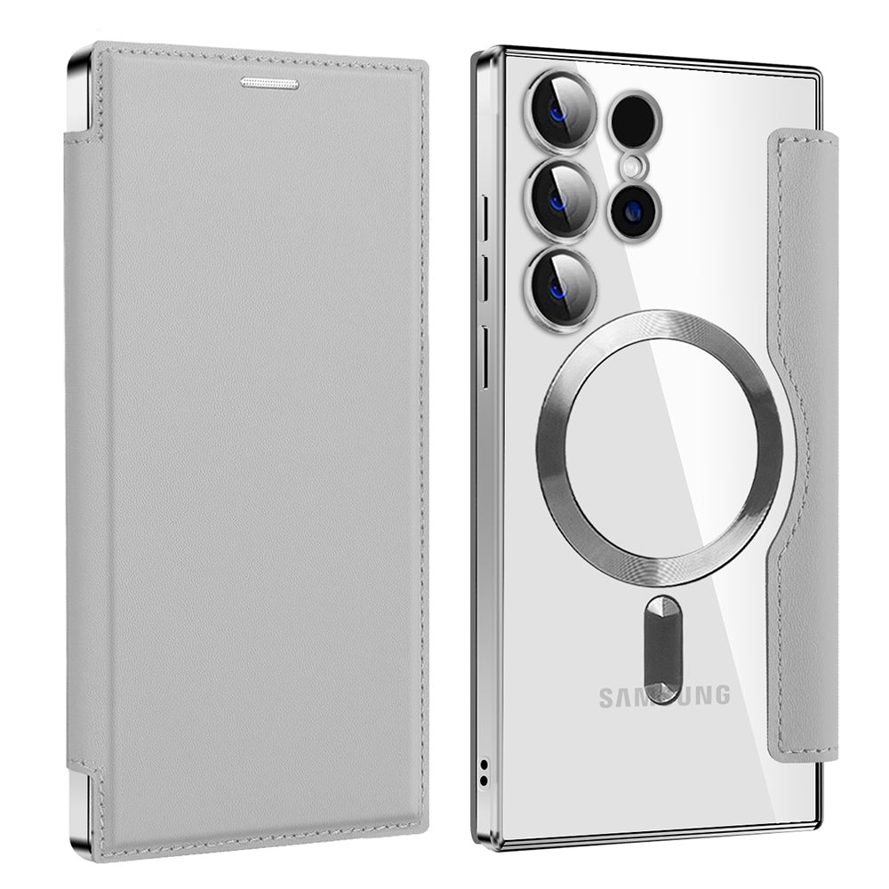 Husa de protectie Techsuit SmartMag Book compatibil cu Samsung Galaxy S24 Ultra, Gri