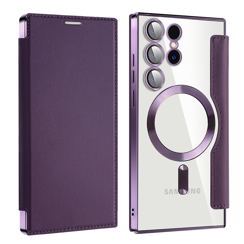 Husa de protectie Techsuit SmartMag Book compatibil cu Samsung Galaxy S24 Ultra, Mov