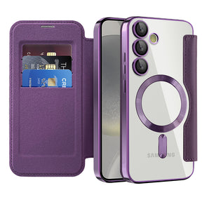 Husa de protectie Techsuit SmartMag Book compatibil cu Samsung Galaxy S24, Mov