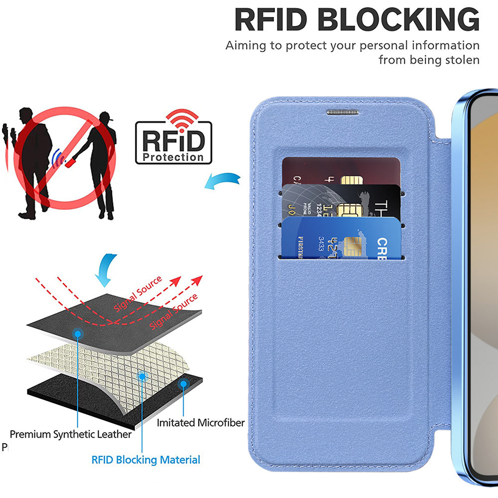 Husa de protectie Techsuit SmartMag Book compatibil cu Samsung Galaxy S24, Albastru Deschis