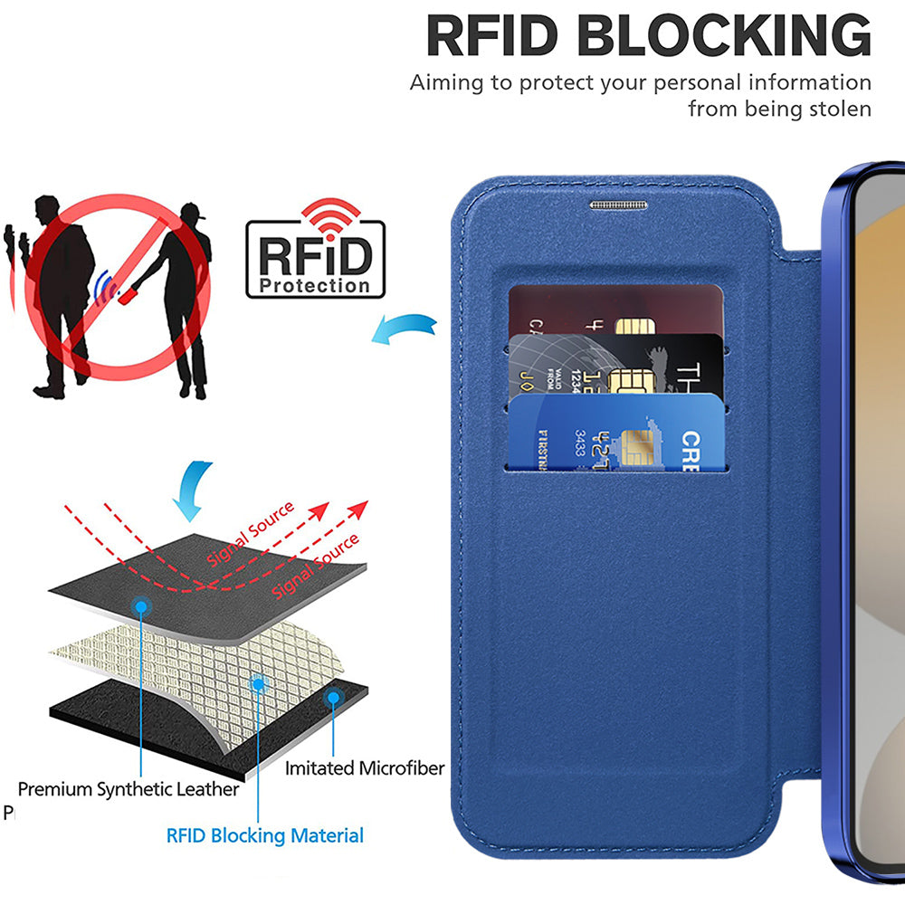 Husa de protectie Techsuit SmartMag Book compatibil cu Samsung Galaxy S24, Albastru