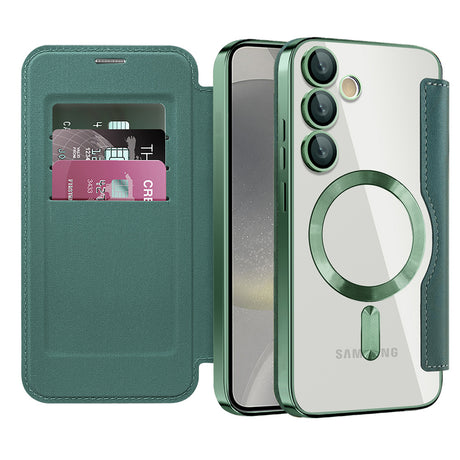 Husa de protectie Techsuit SmartMag Book compatibil cu Samsung Galaxy S24, Verde