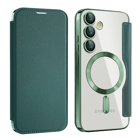 Husa de protectie Techsuit SmartMag Book compatibil cu Samsung Galaxy S24, Verde