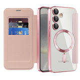 Husa de protectie Techsuit SmartMag Book compatibil cu Samsung Galaxy S24, Roz