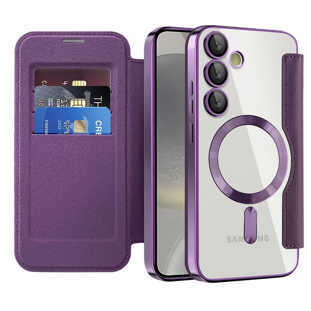 Husa de protectie Techsuit SmartMag Book compatibil cu Samsung Galaxy S24 Plus, Mov