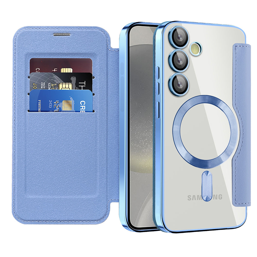 Husa de protectie Techsuit SmartMag Book compatibil cu Samsung Galaxy S24 Plus, Albastru Deschis