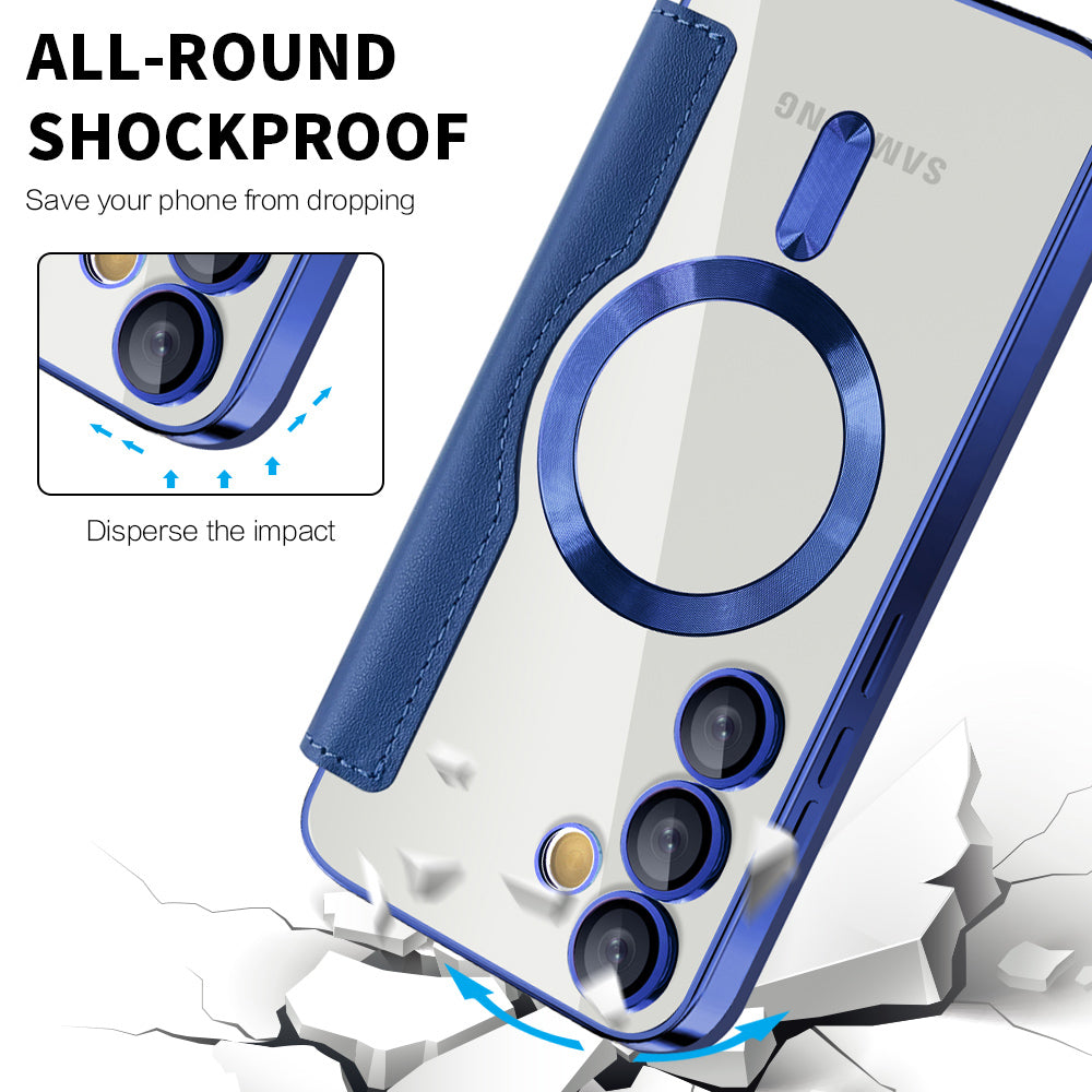 Husa de protectie Techsuit SmartMag Book compatibil cu Samsung Galaxy S24 Plus, Albastru
