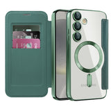 Husa de protectie Techsuit SmartMag Book compatibil cu Samsung Galaxy S24 Plus, Verde