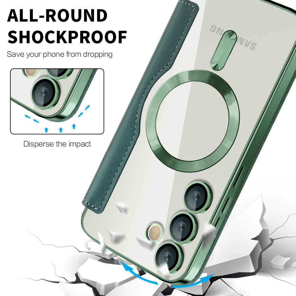 Husa de protectie Techsuit SmartMag Book compatibil cu Samsung Galaxy S24 Plus, Verde
