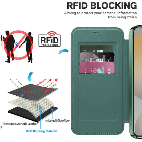 Husa de protectie Techsuit SmartMag Book compatibil cu Samsung Galaxy S24 Plus, Verde