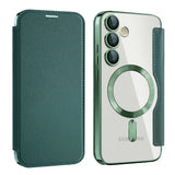Husa de protectie Techsuit SmartMag Book compatibil cu Samsung Galaxy S24 Plus, Verde