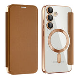Husa de protectie Techsuit SmartMag Book compatibil cu Samsung Galaxy S24 Plus, Maro