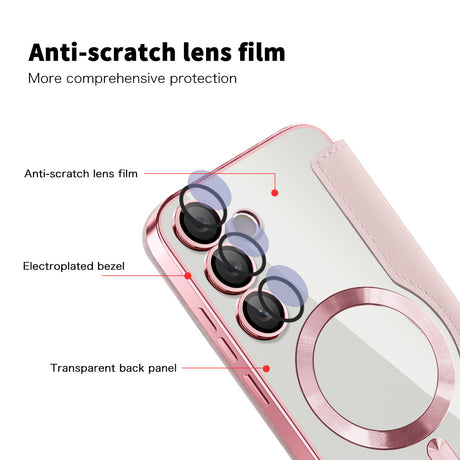 Husa de protectie Techsuit SmartMag Book compatibil cu Samsung Galaxy S24 Plus, Roz