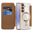 Husa de protectie Techsuit SmartMag Book compatibil cu Samsung Galaxy S25, Maro