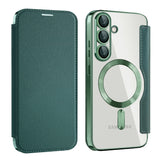 Husa de protectie Techsuit SmartMag Book compatibil cu Samsung Galaxy S25, Verde