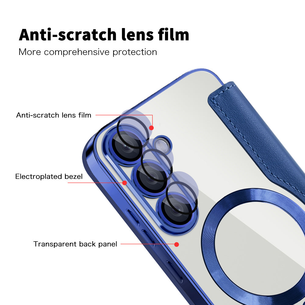Husa de protectie Techsuit SmartMag Book compatibil cu Samsung Galaxy S25, Albastru