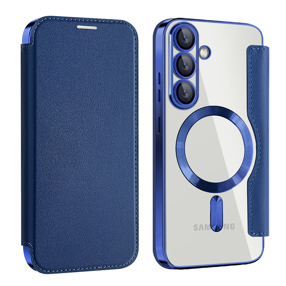 Husa de protectie Techsuit SmartMag Book compatibil cu Samsung Galaxy S25, Albastru