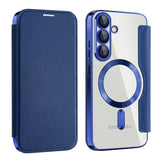 Husa de protectie Techsuit SmartMag Book compatibil cu Samsung Galaxy S25, Albastru