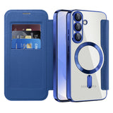 Husa de protectie Techsuit SmartMag Book compatibil cu Samsung Galaxy S25, Albastru