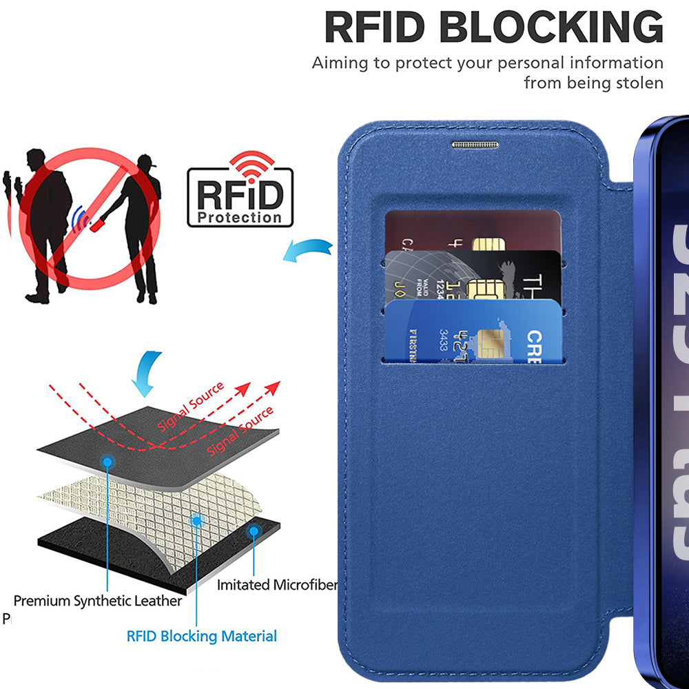 Husa de protectie Techsuit SmartMag Book compatibil cu Samsung Galaxy S25, Albastru