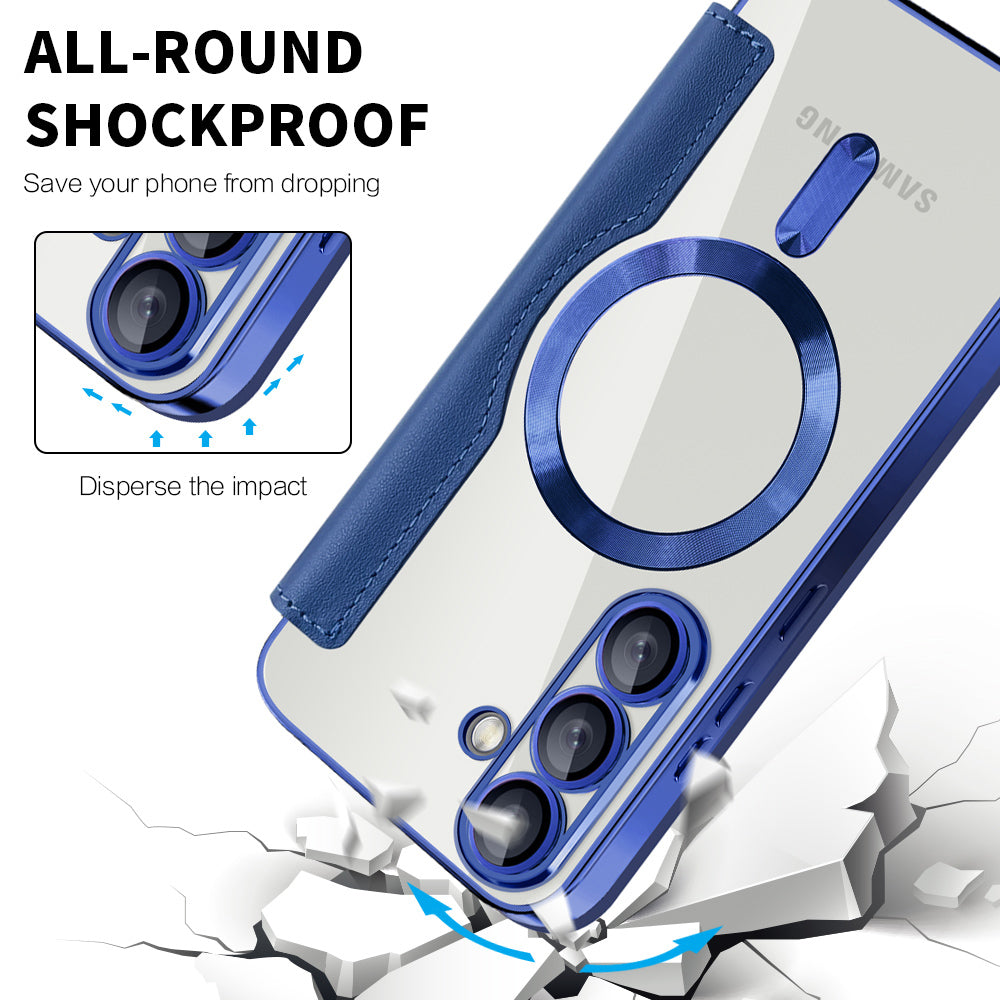 Husa de protectie Techsuit SmartMag Book compatibil cu Samsung Galaxy S25, Albastru