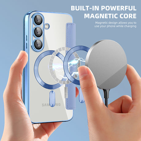Husa de protectie Techsuit SmartMag Book compatibil cu Samsung Galaxy S25, Albastru Deschis