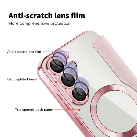 Husa de protectie Techsuit SmartMag Book compatibil cu Samsung Galaxy S25 Plus, Roz