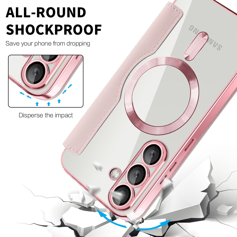 Husa de protectie Techsuit SmartMag Book compatibil cu Samsung Galaxy S25 Plus, Roz