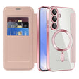 Husa de protectie Techsuit SmartMag Book compatibil cu Samsung Galaxy S25 Plus, Roz