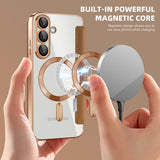 Husa de protectie Techsuit SmartMag Book compatibil cu Samsung Galaxy S25 Plus, Maro