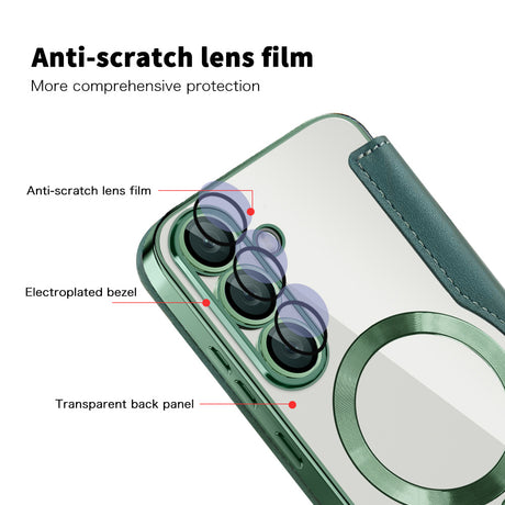 Husa de protectie Techsuit SmartMag Book compatibil cu Samsung Galaxy S25 Plus, Verde
